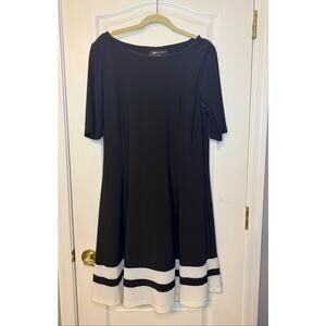 Anne Klein Black and White fit and flare dress- size 14